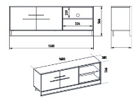 Comodă TV Trendy Polka White Marble/Gold 160x56.6x38.5cm GTR006414 imaginea #4 — magazin online Desire.md