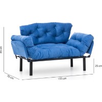 Canapea Trendy Nitta Blue 155x85x70cm GTR003003 imaginea #7 — magazin online Desire.md