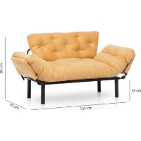 Canapea Trendy Nitta Mustard 155x85x70cm GTR003007 imaginea #7 — magazin online Desire.md