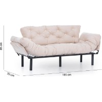 Canapea Trendy Nitta Cream 185x85x70cm GTR003091 imaginea #6 — magazin online Desire.md