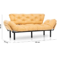 Canapea Trendy Nitta Mustard 185x85x70cm GTR003094 imaginea #7 — magazin online Desire.md