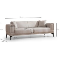 Canapea Trendy Orizont Ecru 230x95x77cm GTR003057 imaginea #2 — magazin online Desire.md