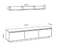 Comodă TV Trendy Prag White 180x35x30cm GTR000017 imaginea #4 — magazin online Desire.md