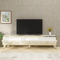 Comodă TV Trendy Sona White/Gold 180x45.5x29.5cm GTR006351 imaginea #2 — magazin online Desire.md
