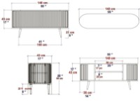Тумба под ТВ Trendy Stor Oud Oak/White 140x64x43cm GTR006426 фото №5 — интернет-магазин Desire.md