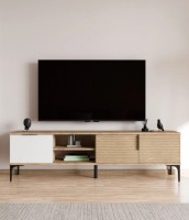 Тумба под ТВ Trendy Tarz Oak/White/Black 180x49x33cm GTR006379