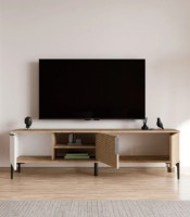 Тумба под ТВ Trendy Tarz Oak/White/Black 180x49x33cm GTR006379 фото №2 — интернет-магазин Desire.md