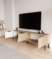 Тумба под ТВ Trendy Tarz Oak/White/Black 180x49x33cm GTR006379 фото №3 — интернет-магазин Desire.md