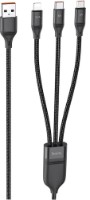 Cablu USB Hoco U104 3-in-1 Ultra 6A Black
