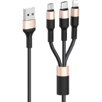 USB Кабель Hoco X26 Xpress 3in1 Black/Gold