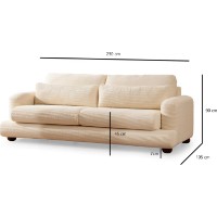Canapea Trendy Rau Beige 105x230x90cm GTR003304 imaginea #2 — magazin online Desire.md