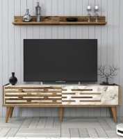 Comodă TV Trendy Valensiya 140 Walnut/White Marble 140x45x35cm GTR000084 imaginea #1 — magazin online Desire.md