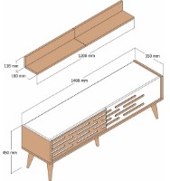 Comodă TV Trendy Valensiya 140 Walnut/White Marble 140x45x35cm GTR000084 imaginea #3 — magazin online Desire.md