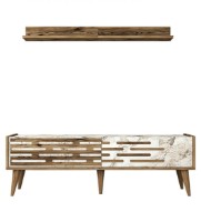 Comodă TV Trendy Valensiya 140 Walnut/White Marble 140x45x35cm GTR000084 imaginea #4 — magazin online Desire.md