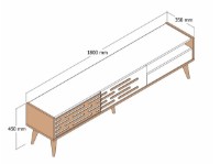 Comodă TV Trendy Valensiya Walnut/White Marble 180x45x35cm GTR000133 imaginea #4 — magazin online Desire.md