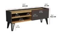 Comodă TV Trendy Veronica Anthracit/Oak/Black 140x49.5x33cm GTR006378 imaginea #4 — magazin online Desire.md