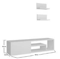 Comodă TV Trendy Zeplin White 120x29.6x29.3cm GTR006448 imaginea #3 — magazin online Desire.md