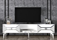 Comodă TV Trendy Yumedi White/Silver 150x50x30cm GTR006367
