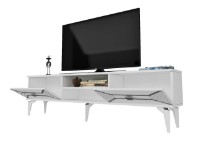 Comodă TV Trendy Yumedi White/Silver 150x50x30cm GTR006367 imaginea #2 — magazin online Desire.md