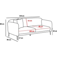 Canapea Trendy Simena Beige 210x95x80cm GTR003111 imaginea #9 — magazin online Desire.md