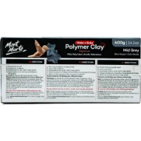 Argilă polimerică Mont Marte Polymer Clay 400gr Mid Grey (MMSP6412) imaginea #2 — magazin online Desire.md