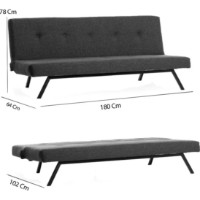 Canapea Trendy Zola Dark Grey 180x78x64cm GTR003119 imaginea #3 — magazin online Desire.md