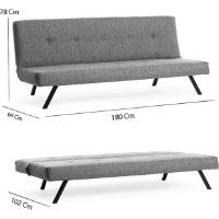 Canapea Trendy Zola Light Grey 180x78x64cm GTR003120 imaginea #3 — magazin online Desire.md