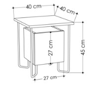 Noptieră Trendy Acres Nightstand Dark Maro 40x45x40cm GTR001515 imaginea #4 — magazin online Desire.md