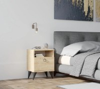 Noptieră Trendy Barlo Sapphire Oak/Black 36.8x55x40cm GTR001555