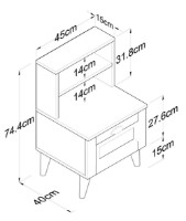 Noptieră Trendy BD105 2785 White 74.4x45x40cm GTR001561 imaginea #4 — magazin online Desire.md