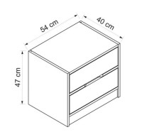 Noptieră Trendy Elina 8171 Walnut/White 47x54x40cm GTR003976 imaginea #4 — magazin online Desire.md