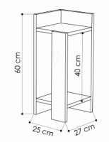 Noptieră Trendy Elos White 25x60x27cm GTR001492 2pcs imaginea #3 — magazin online Desire.md