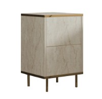 Прикроватная тумба Trendy Imaj Travertin/Gold 60x40x35cm GTR005897 фото №3 — интернет-магазин Desire.md