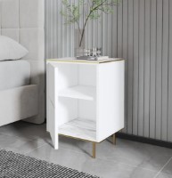 Прикроватная тумба Trendy Imaj White/Gold 60x40x35cm GTR005898 фото №2 — интернет-магазин Desire.md