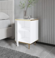 Прикроватная тумба Trendy Imaj White/White Marble/Gold 60x40x35cm GTR005896 фото №2 — интернет-магазин Desire.md