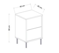 Прикроватная тумба Trendy Imaj White/White Marble/Gold 60x40x35cm GTR005896 фото №4 — интернет-магазин Desire.md