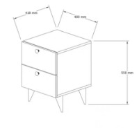 Прикроватная тумба Trendy Kada Walnut 40x55x41.8cm GTR001558 фото №3 — интернет-магазин Desire.md