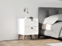 Прикроватная тумба Trendy Kada White/Walnut 40x55x41.8cm GTR001559