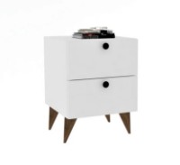 Прикроватная тумба Trendy Kada White/Walnut 40x55x41.8cm GTR001559 фото №2 — интернет-магазин Desire.md