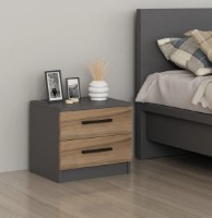 Прикроватная тумба Trendy Kale 4920 Anthracit/Walnut 50x40x47cm GTR003977 фото №2 — интернет-магазин Desire.md