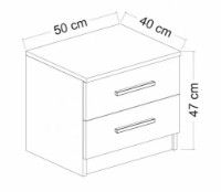 Прикроватная тумба Trendy Kale 4920 Anthracit/Walnut 50x40x47cm GTR003977 фото №4 — интернет-магазин Desire.md