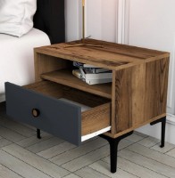 Noptieră Trendy Lizbon 529 Walnut/Anthracit/Black 50.8x56x40cm GTR001516 imaginea #2 — magazin online Desire.md