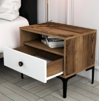Noptieră Trendy Lizbon 530 Walnut/White/Black 50.8x56x40cm GTR001517 imaginea #2 — magazin online Desire.md