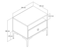 Noptieră Trendy Lizbon 532 Walnut/Black 50.8x56x40cm GTR001519 imaginea #4 — magazin online Desire.md