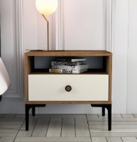 Noptieră Trendy Lizbon 533 Walnut/Cream/Black 50.8x56x40cm GTR001520