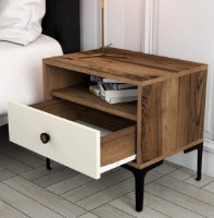 Noptieră Trendy Lizbon 533 Walnut/Cream/Black 50.8x56x40cm GTR001520 imaginea #2 — magazin online Desire.md