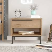 Noptieră Trendy ON14-S Oak/Black 53.6x50x44.5cm GTR001550