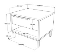 Noptieră Trendy ON14-SU Walnut/Oak/Black 53.6x50x44.5cm GTR001551 imaginea #4 — magazin online Desire.md