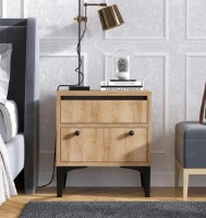 Noptieră Trendy Orabella Oak/Black 51x45x40cm GTR001502