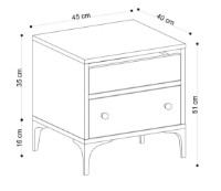 Noptieră Trendy Orabella Oak/Black 51x45x40cm GTR001502 imaginea #4 — magazin online Desire.md